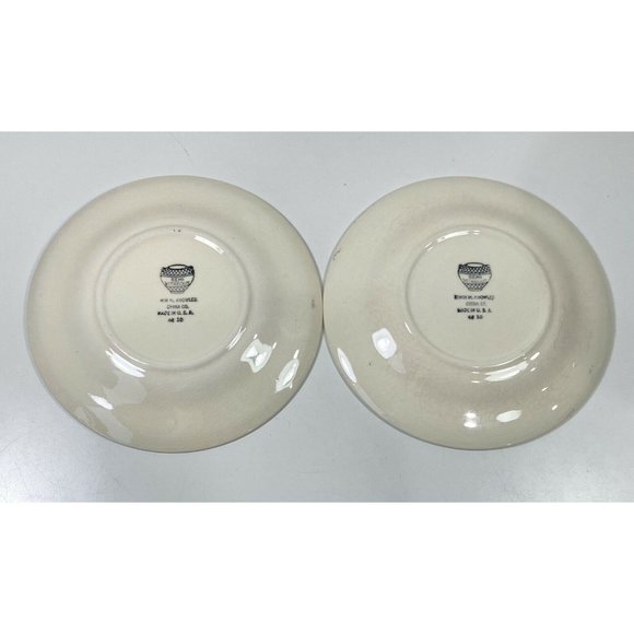 2 Vtg Knowles Yellow Buttercup China Small Tea Cup Saucer Plates Gold Trim USA - Picture 5 of 6